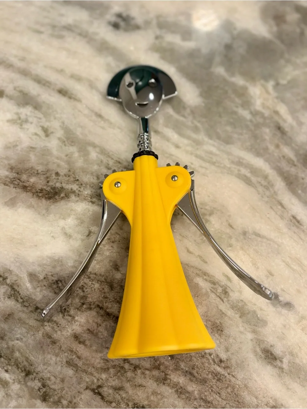 Alessi Anna G Corkscrew by Alessandro Mendini yellow silver